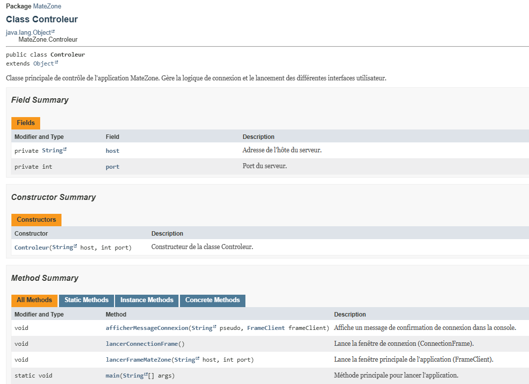 Diagramme de classes MPM réalisé en équipe