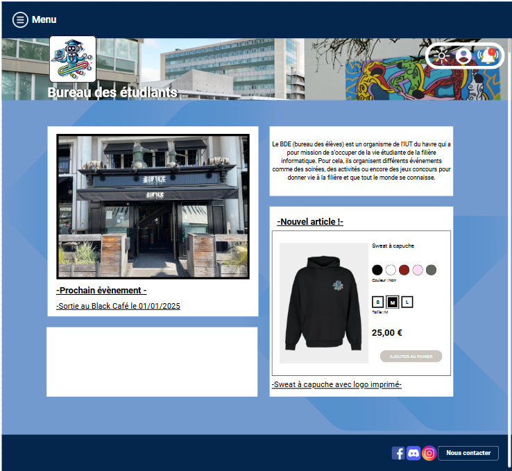 Maquette du site du BDE